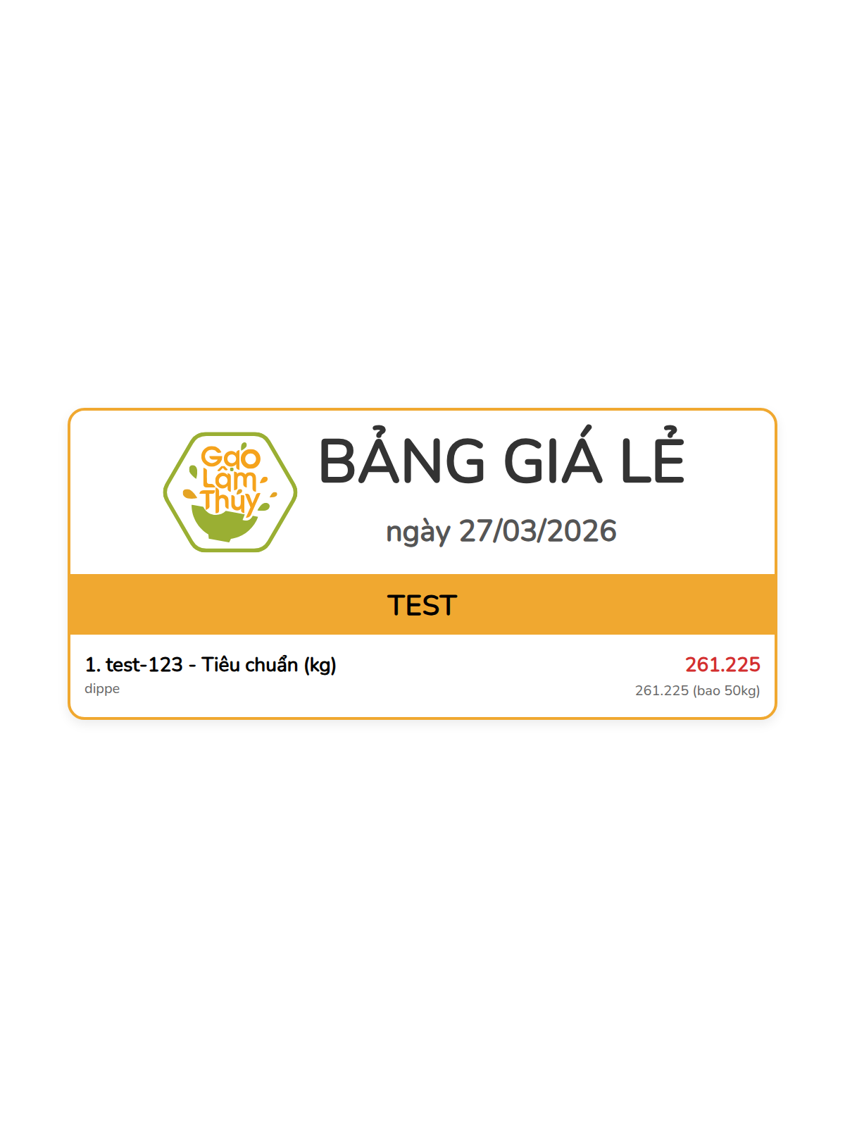bảng giá lẻ - 7