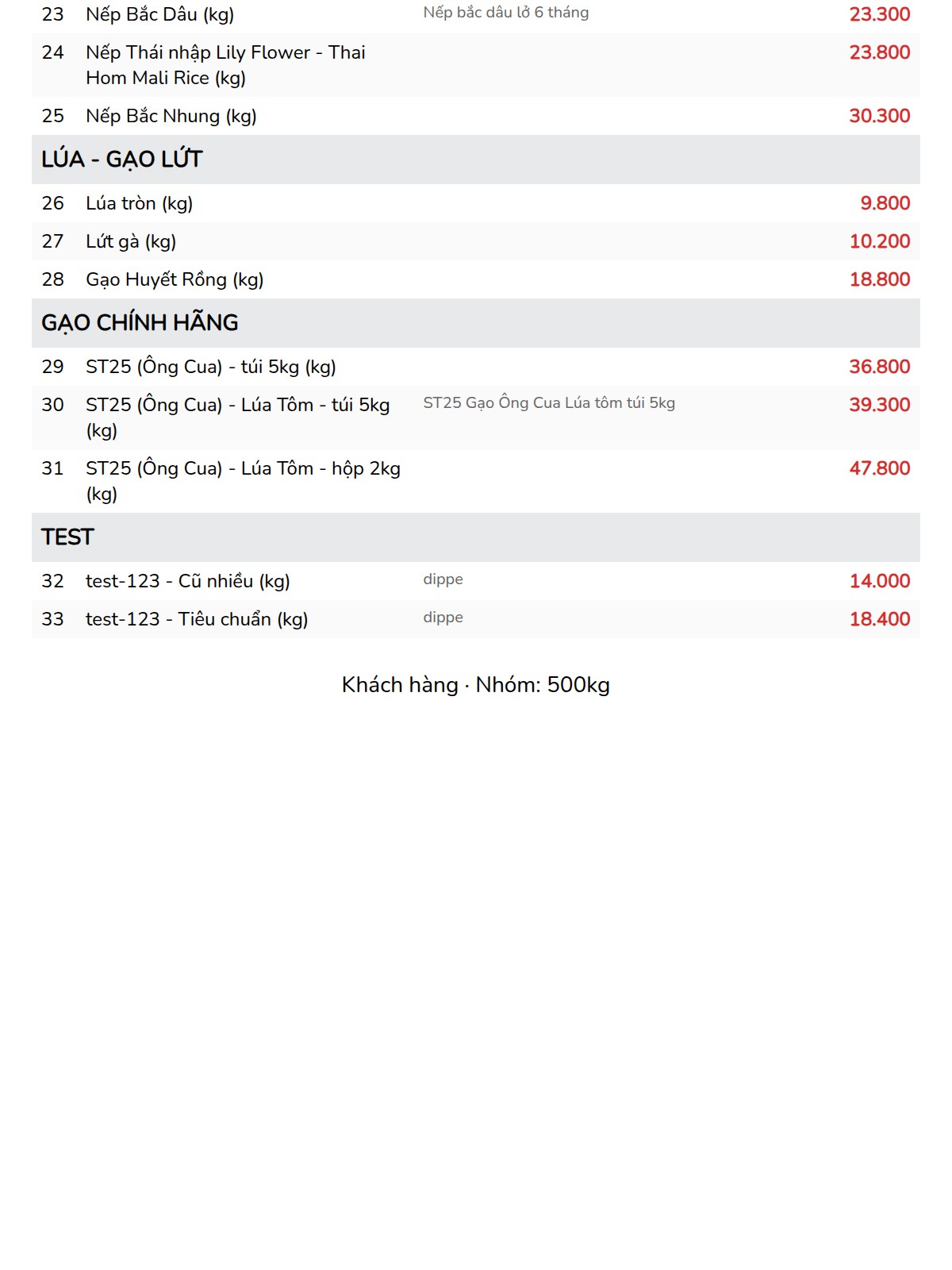 bảng giá 500kg -2