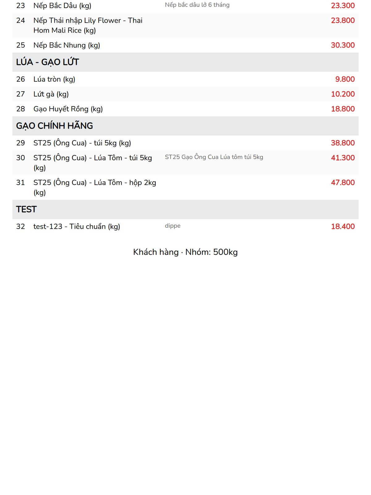 bảng giá 500kg -2