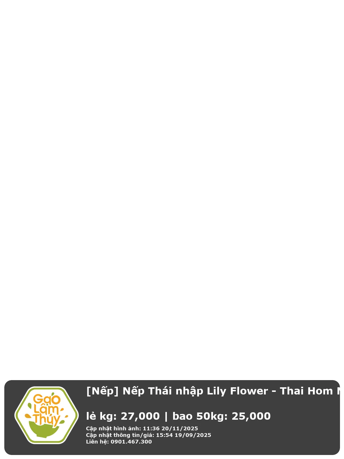 Nếp Thái nhập Lily Flower - Thai Hom Mali Rice